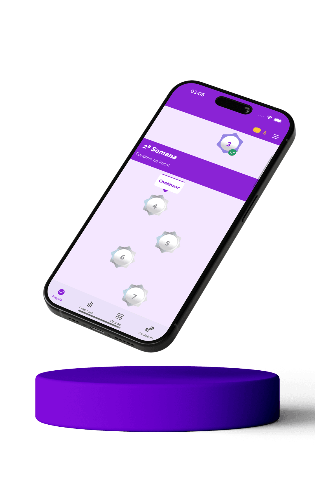 MobiFit App em smartphone mostrando interface de treino
